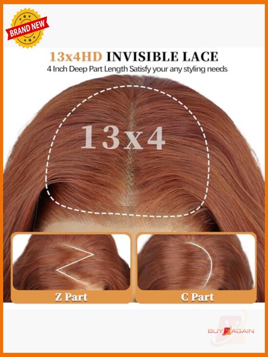 Synthetic Lace Front Wig, 13x4 HD Lace Wavy Curly Glueless Wig 26 Inch main image 6